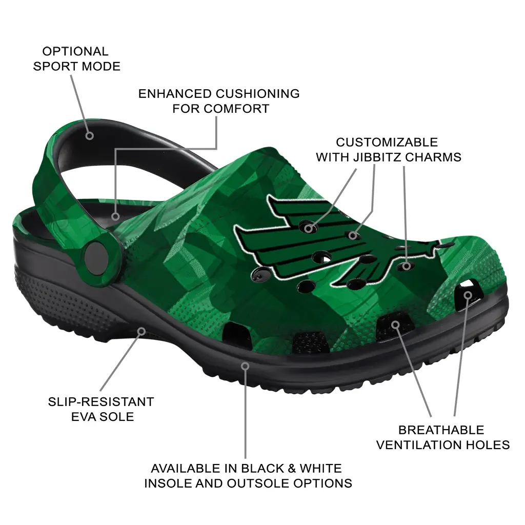 North Texas Mean Green Fans Clogs - Canyon Layers Green North Texas Mean Green Fans Clogs - Canyon Layers Green
