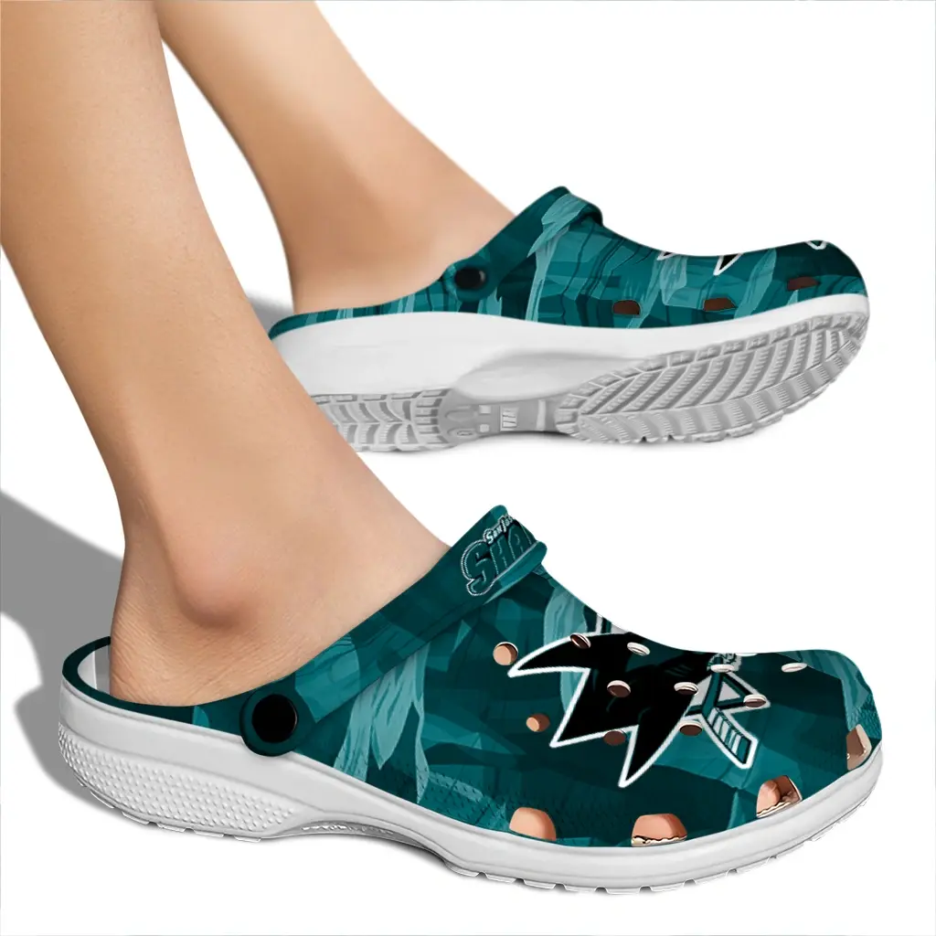 San Jose Sharks Fans Clogs - Canyon Layers Teal San Jose Sharks Fans Clogs - Canyon Layers Teal