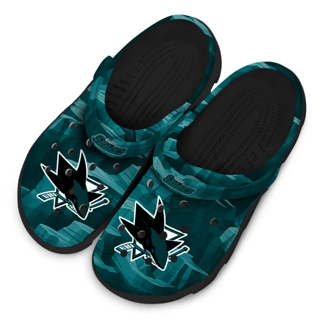 San Jose Sharks Fans Clogs - Canyon Layers Teal San Jose Sharks Fans Clogs - Canyon Layers Teal