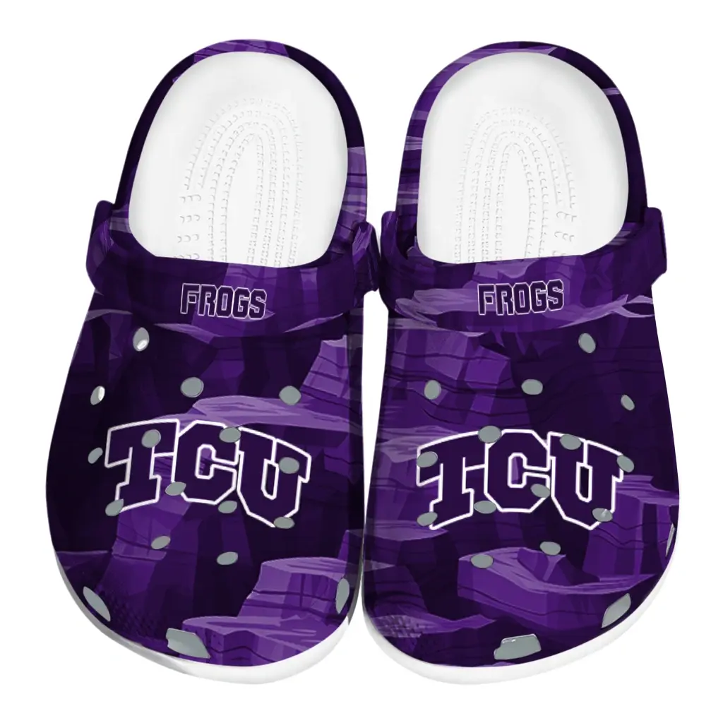 TCU Horned Frogs Fans Clogs - Canyon Layers Purple TCU Horned Frogs Fans Clogs - Canyon Layers Purple