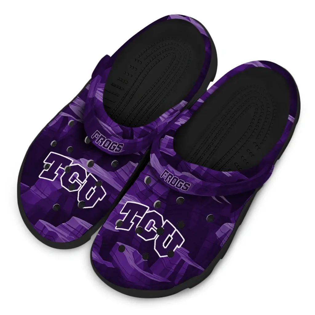 TCU Horned Frogs Fans Clogs - Canyon Layers Purple TCU Horned Frogs Fans Clogs - Canyon Layers Purple