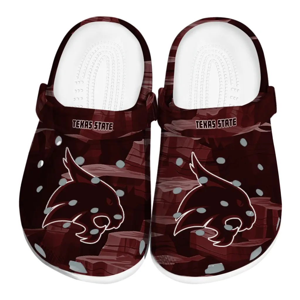 Texas State Bobcats Fans Clogs - Canyon Layers Dark Red Texas State Bobcats Fans Clogs - Canyon Layers Dark Red