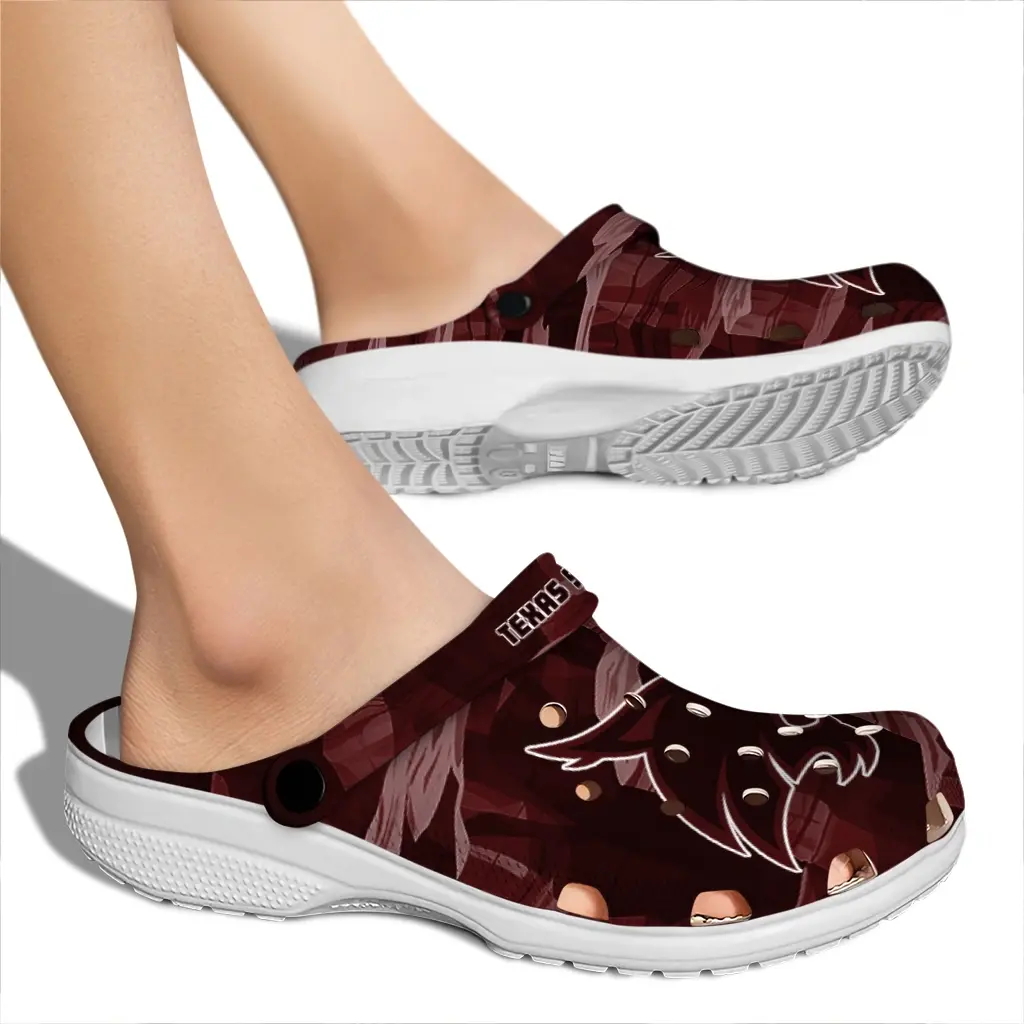 Texas State Bobcats Fans Clogs - Canyon Layers Dark Red Texas State Bobcats Fans Clogs - Canyon Layers Dark Red