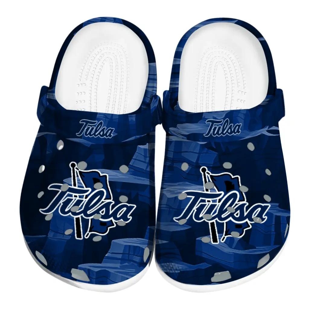 Tulsa Golden Hurricane Fans Clogs - Canyon Layers Blue Tulsa Golden Hurricane Fans Clogs - Canyon Layers Blue