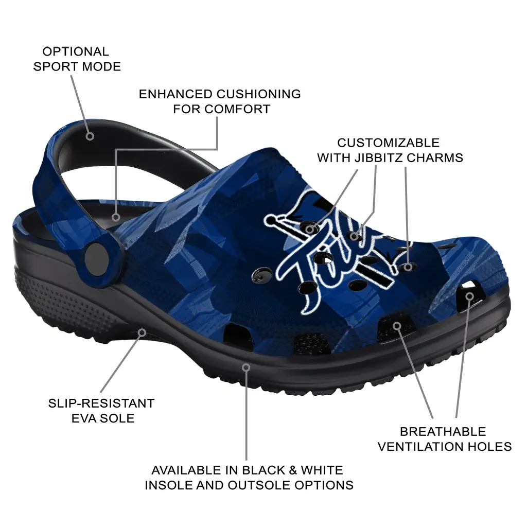 Tulsa Golden Hurricane Fans Clogs - Canyon Layers Blue Tulsa Golden Hurricane Fans Clogs - Canyon Layers Blue
