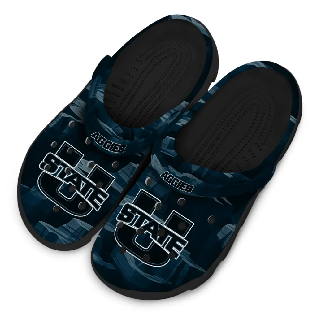 Utah State Aggies Fans Clogs - Canyon Layers Black Utah State Aggies Fans Clogs - Canyon Layers Black