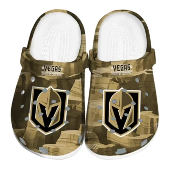 Vegas Golden Knights Fans Clogs - Canyon Layers Brown/Beige