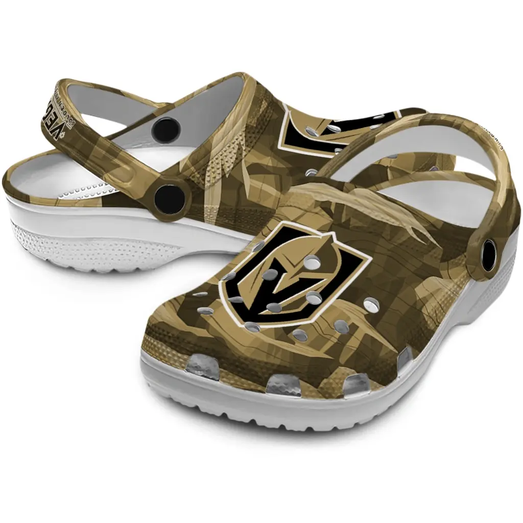Vegas Golden Knights Fans Clogs - Canyon Layers Brown/Beige Vegas Golden Knights Fans Clogs - Canyon Layers Brown/Beige