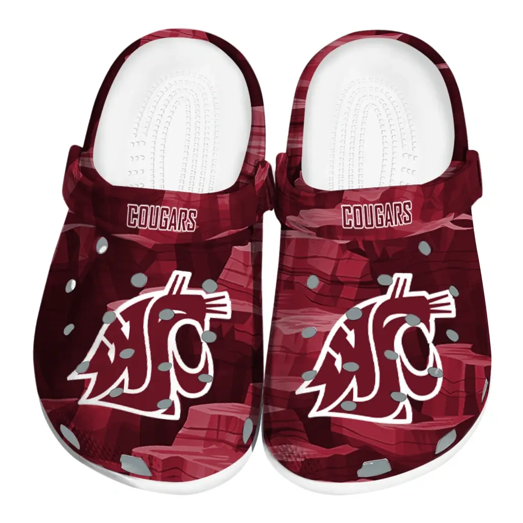 Washington State Cougars Fans Clogs - Canyon Layers Maroon Washington State Cougars Fans Clogs - Canyon Layers Maroon