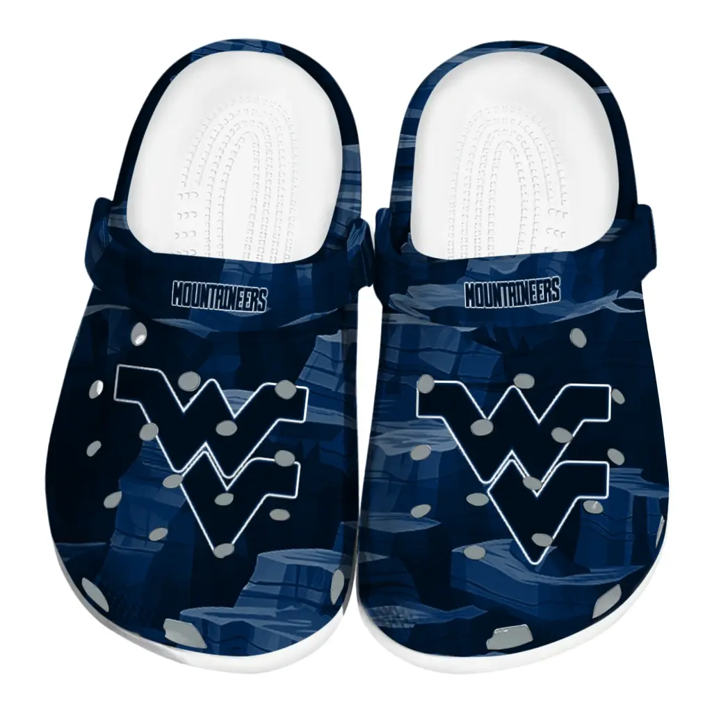 West Virginia Mountaineers Fans Clogs - Canyon Layers Blue West Virginia Mountaineers Fans Clogs - Canyon Layers Blue