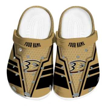 Anaheim Ducks Clog - Customized Hexagon Shield Gold