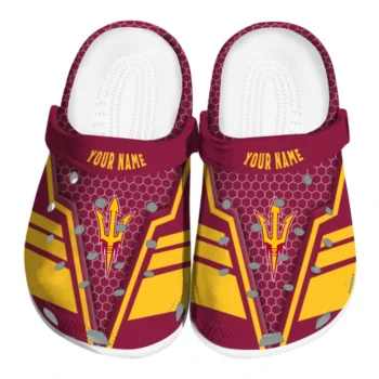 Arizona State Sun Devils Clog - Personalized Hexagon Shield Maroon