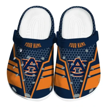 Auburn Tigers Clog - Personalized Hexagon Shield Navy Blue
