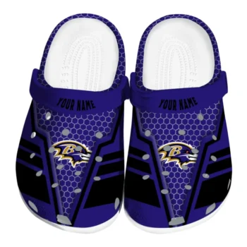Baltimore Ravens Clog - Customized Hexagon Shield Purple