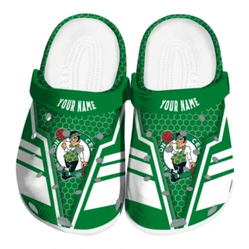 Boston Celtics Clogs - Custom Hexagon Shield Green