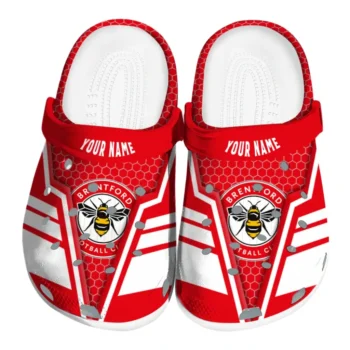 Brentford Clog - Personalized Hexagon Shield Red