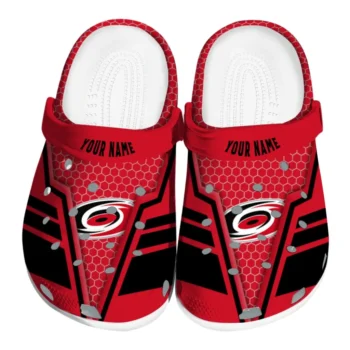 Carolina Hurricanes Clogs - Custom Hexagon Shield Red