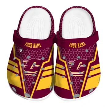 Central Michigan Chippewas Clog - Personalized Hexagon Shield Maroon
