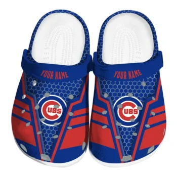 Chicago Cubs Clogs - Personalized Hexagon Shield Blue