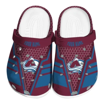 Colorado Avalanche Clog - Personalized Hexagon Shield Burgundy