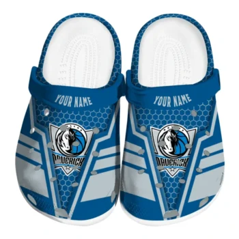 Dallas Mavericks Clogs - Customized Hexagon Shield Blue