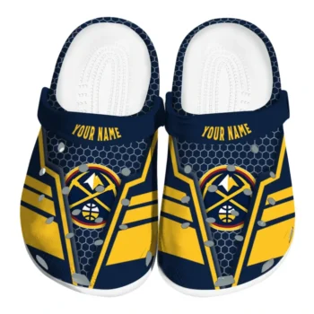 Denver Nuggets Clogs - Custom Hexagon Shield Blue