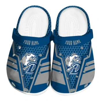 Drake Bulldogs Clogs - Personalized Hexagon Shield Blue