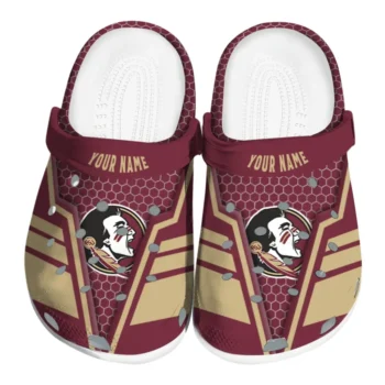 Florida State Seminoles Clog - Custom Hexagon Shield Garnet