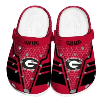Georgia Bulldogs Clog - Customized Hexagon Shield Red