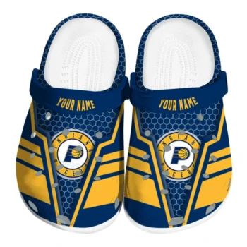 Indiana Pacers Clogs - Personalized Hexagon Shield Blue