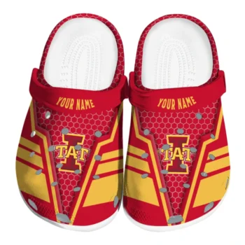 Iowa State Cyclones Clogs - Personalized Hexagon Shield Red