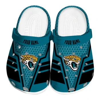 Jacksonville Jaguars Clog - Customized Hexagon Shield Teal