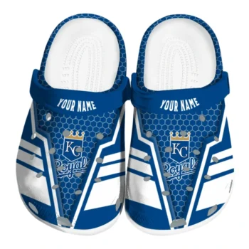 Kansas City Royals Clogs - Custom Hexagon Shield Royal Blue