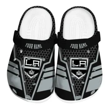 Los Angeles Kings Clog - Personalized Hexagon Shield Black