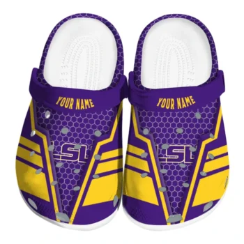 LSU Tigers Clogs - Customized Hexagon Shield Purple