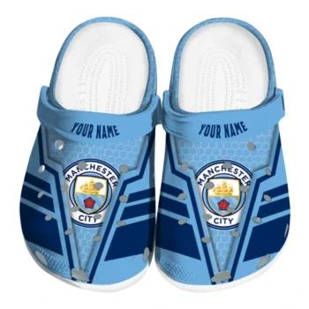 Manchester City Clogs - Personalized Hexagon Shield Sky Blue