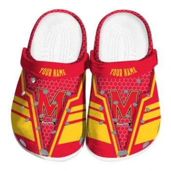 Maryland Terrapins Clogs - Custom Hexagon Shield Red