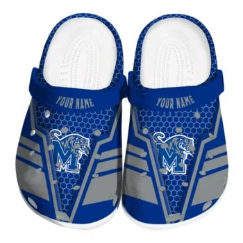 Memphis Tigers Clog - Personalized Hexagon Shield Blue
