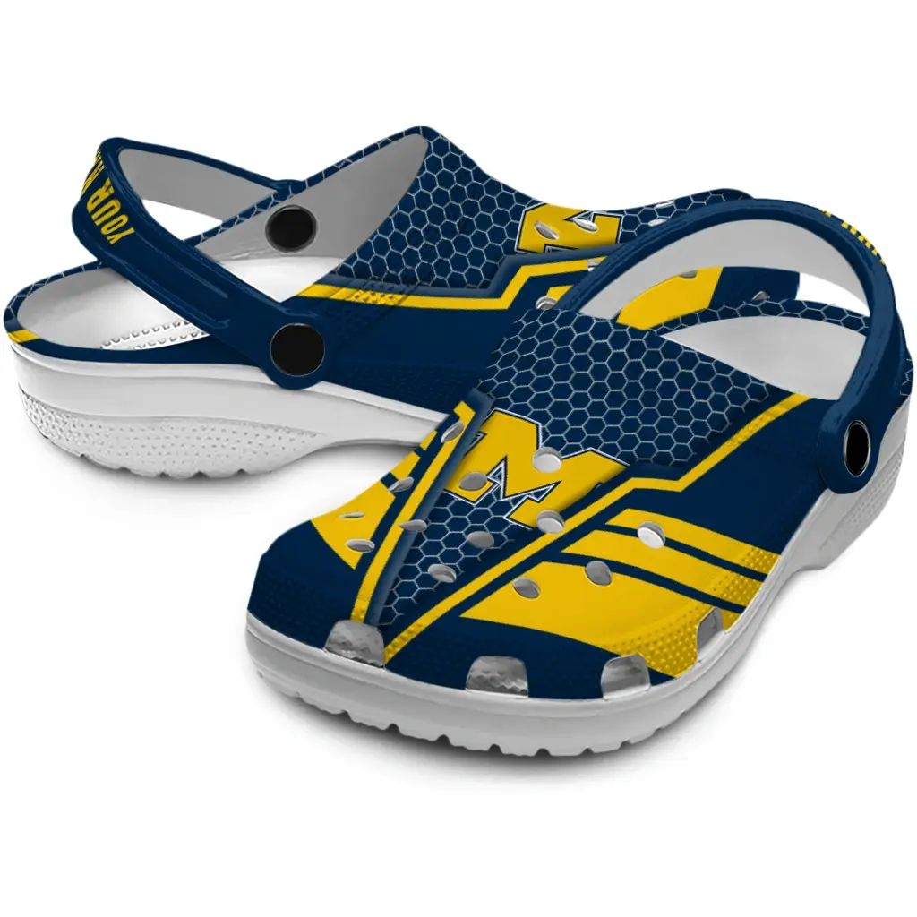 michigan-wolverines-clog-personalized-hexagon-shield-blue-high-quality-1-1.webp