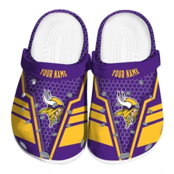 Minnesota Vikings Clogs - Customized Hexagon Shield Purple