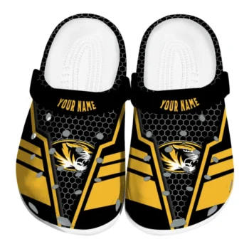 Missouri Tigers Clog - Customized Hexagon Shield Black