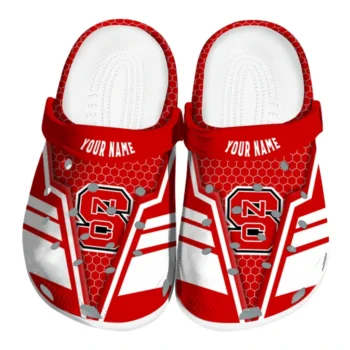 NC State Wolfpack Clog - Customized Hexagon Shield Red