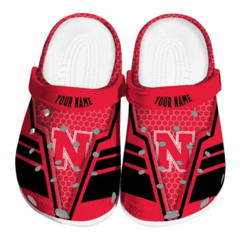 Nebraska Cornhuskers Clogs - Personalized Hexagon Shield Red
