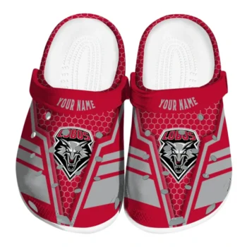 New Mexico Lobos Clog - Customized Hexagon Shield Red