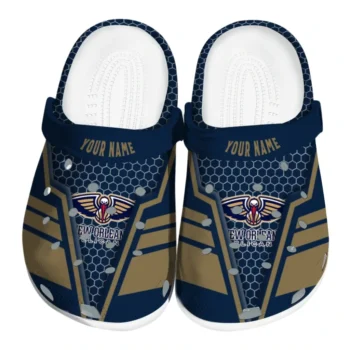 New Orleans Pelicans Clogs - Custom Hexagon Shield Navy