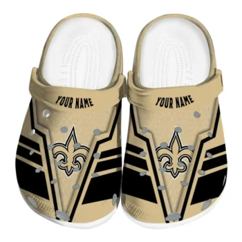 New Orleans Saints Clogs - Custom Hexagon Shield Gold