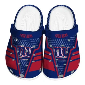 New York Giants Clogs - Customized Hexagon Shield Blue