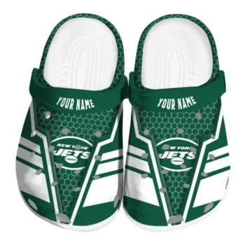 New York Jets Clogs - Personalized Hexagon Shield Green