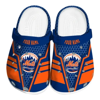 New York Mets Clogs - Custom Hexagon Shield Blue
