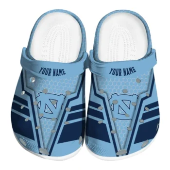 North Carolina Tar Heels Clog - Custom Hexagon Shield Light Blue